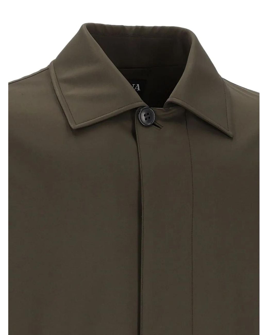 Zegna Gray Motorin Concealed-Fastening Coat for men