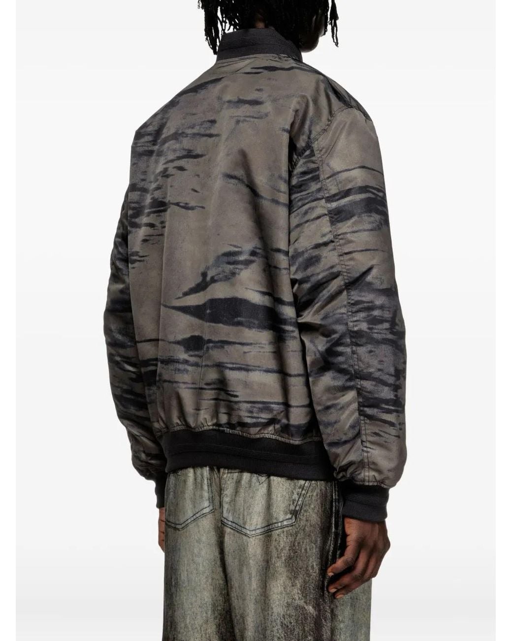 DIESEL Gray Bomber Jackets for men