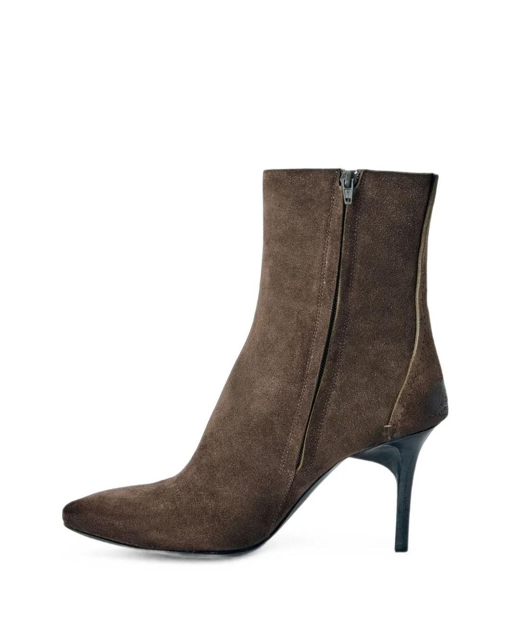 CAPASA MILANO Brown Pointed-Toe Suede Ankle Boots