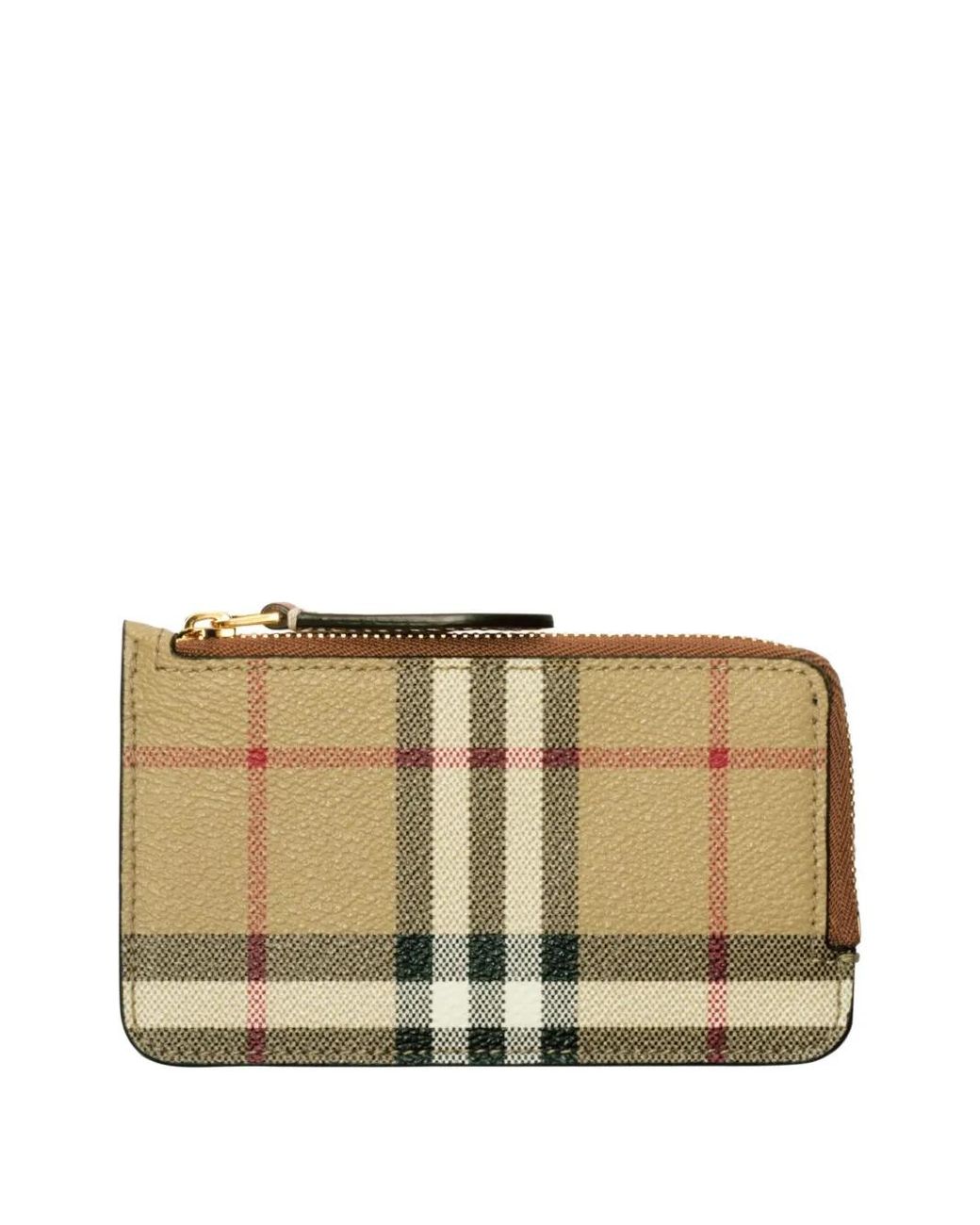 Burberry Natural Check Zip Card Case