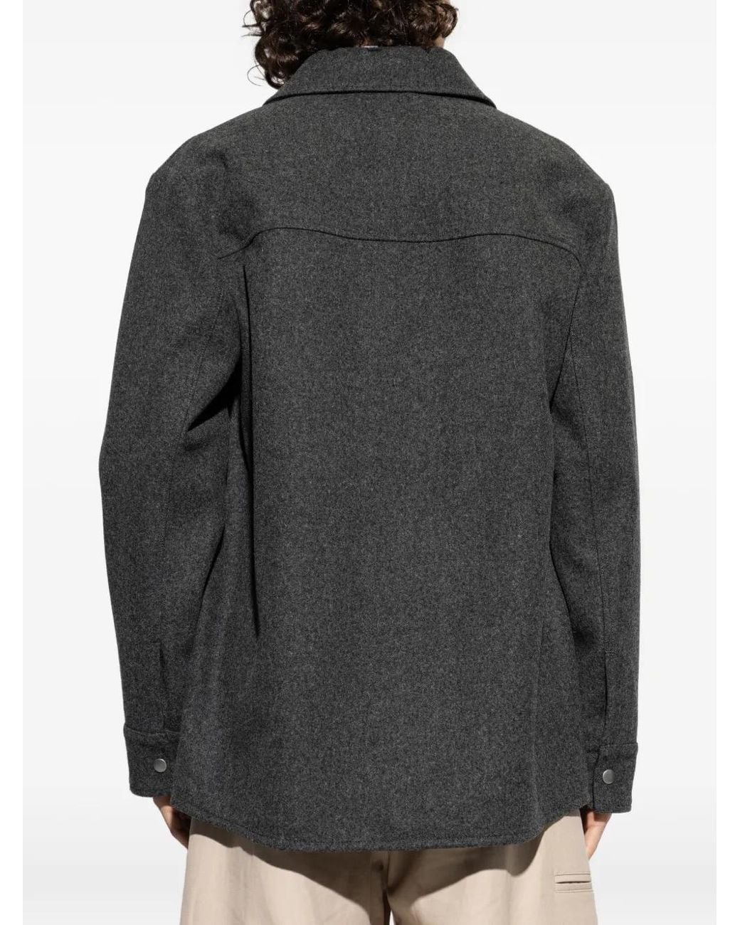 A.P.C. Gray Buttoned Wool Shirt for men
