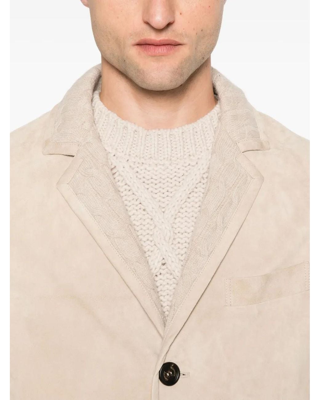 Eleventy Natural Suede Coat for men