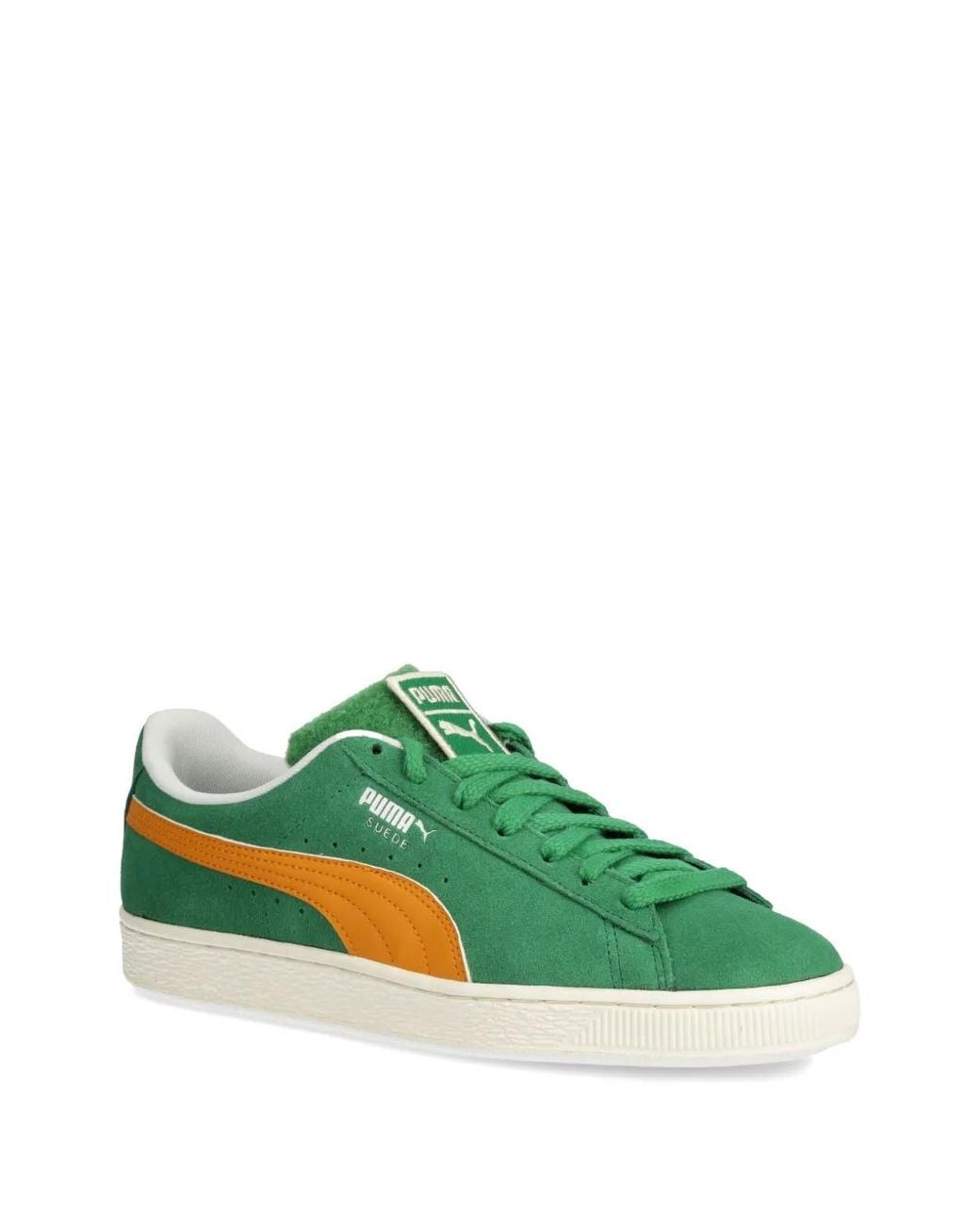 PUMA Green Suede Patch Sneakers for men