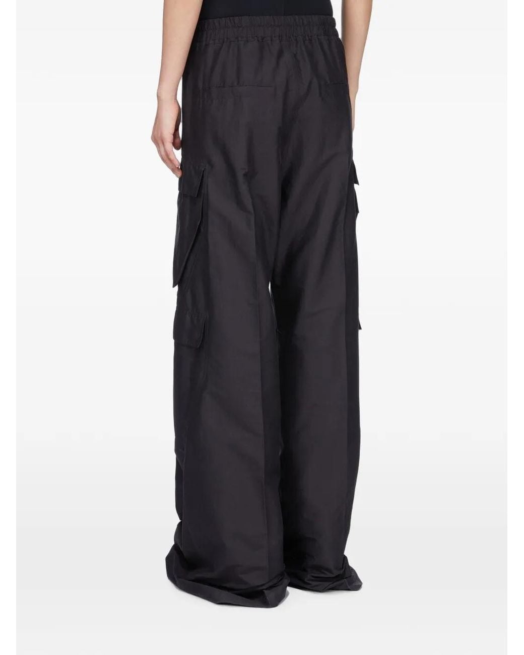 Rick Owens Black Drawstring Pocket Trousers