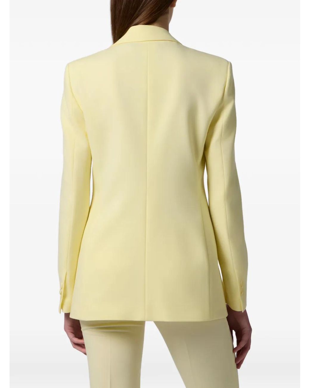 Philipp Plein Yellow Wool Fitted Single-Breasted Blazer
