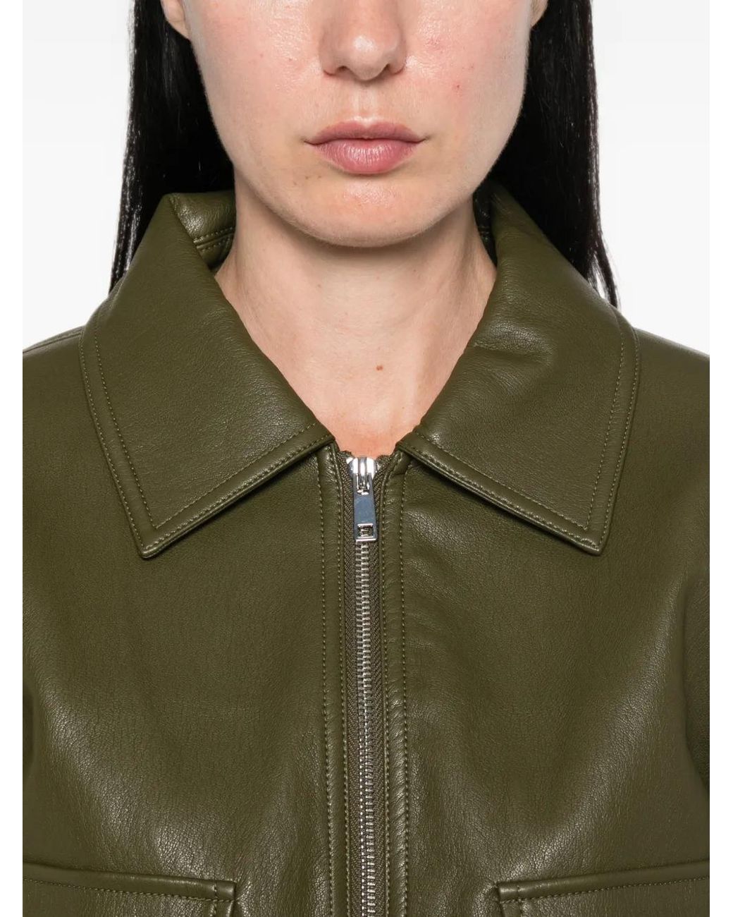 Frankie Shop Green Frankie Shop Army Polyurethane Jacket