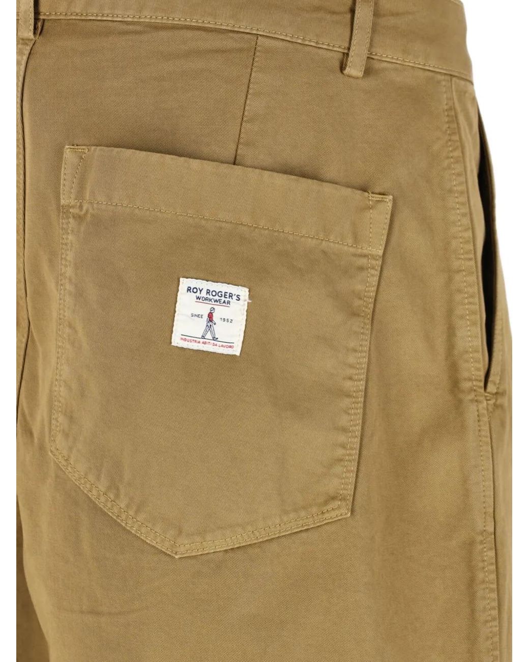 Roy Rogers Natural Pleated Straight-Leg Trousers for men