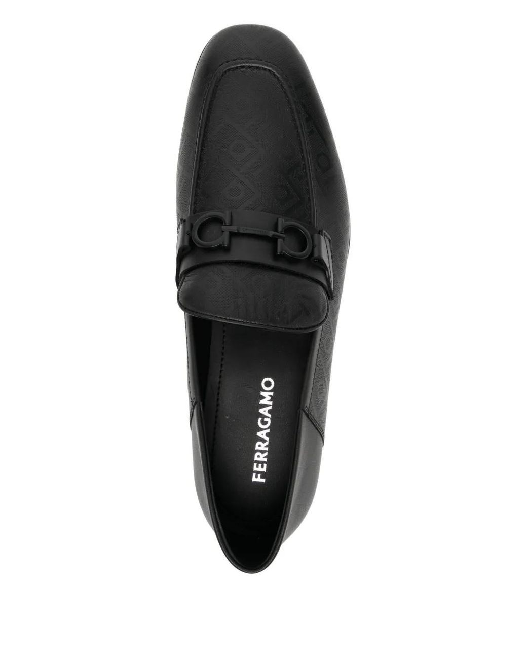 Ferragamo Black Gancini-Ornament Loafers for men