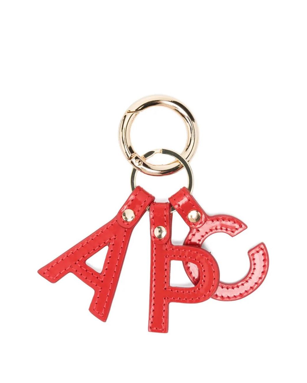 A.P.C. Red Logo-Lettering Keyring