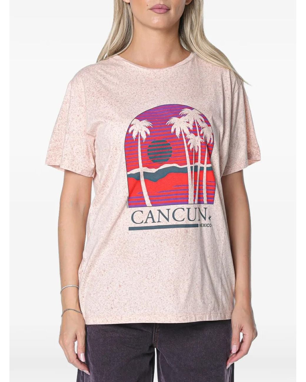 One Teaspoon Pink Cancun Graphic-Print T-Shirt