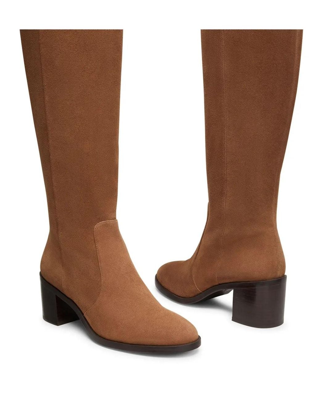Stuart Weitzman Brown 60Mm Esme Zip-Up Boots