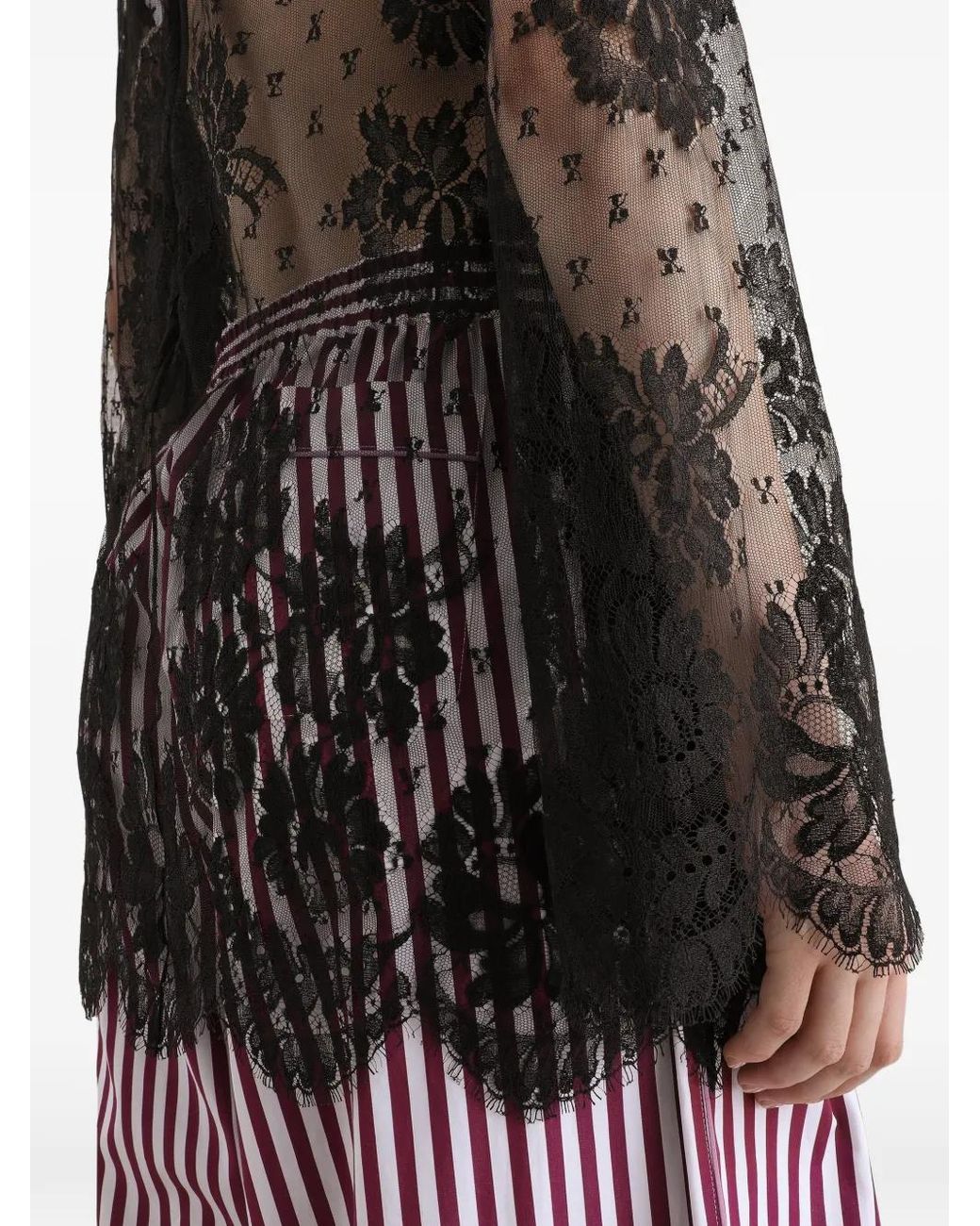 Dolce & Gabbana Black Lace Dress With High-Neck