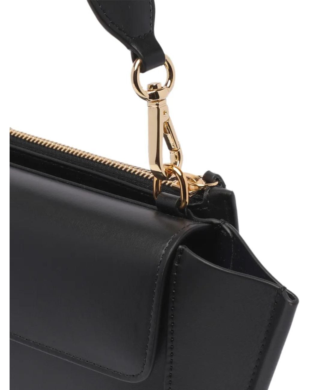 Wandler Black Mini Hortensia Leather Clutch Bag
