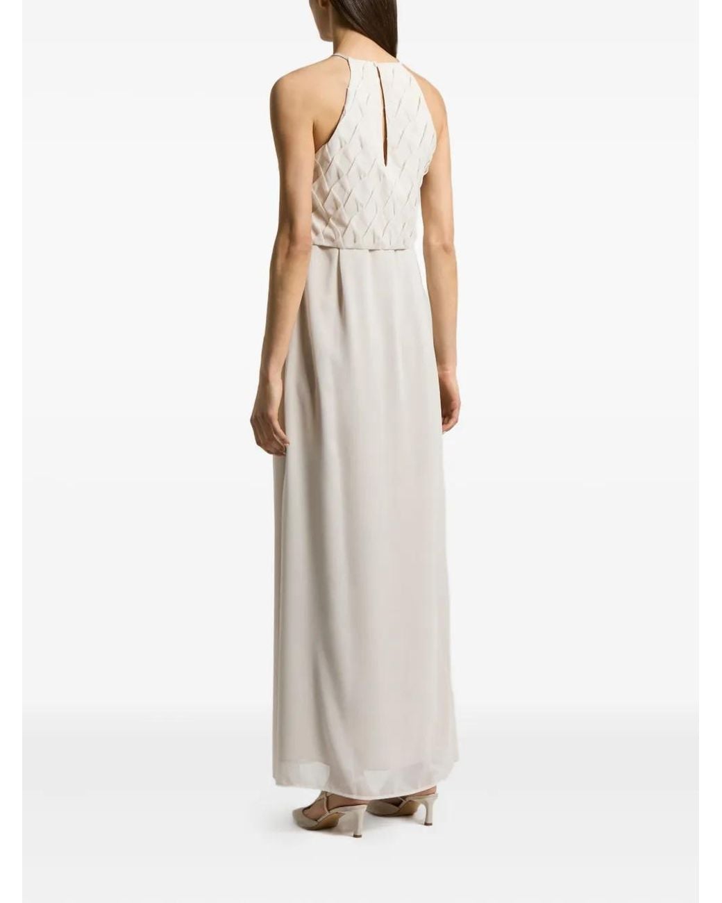 Peserico Natural Pleated Maxi Dress