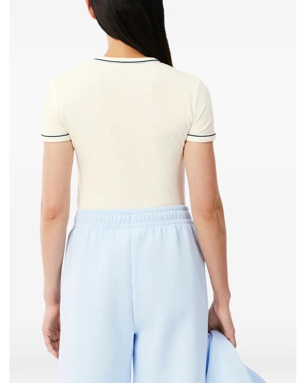 Lacoste White Contrast-Trim Jersey T-Shirt