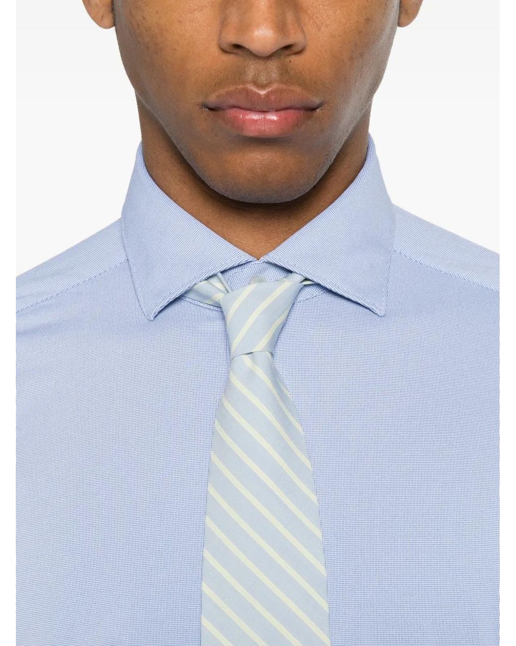 Xacus Blue Spread-Collar Long-Sleeve Shirt for men