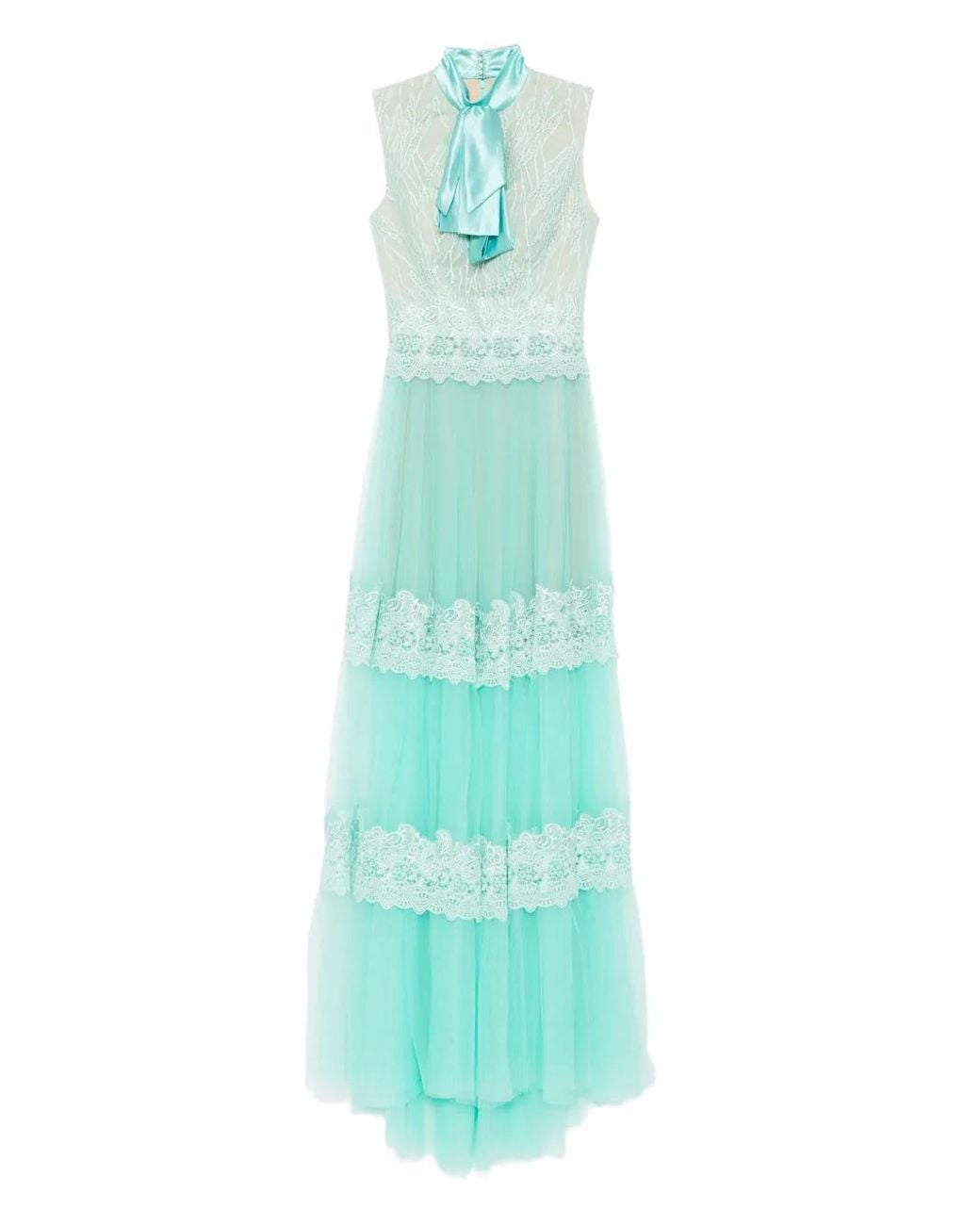 Saiid Kobeisy Blue Embroidered Maxi Dress