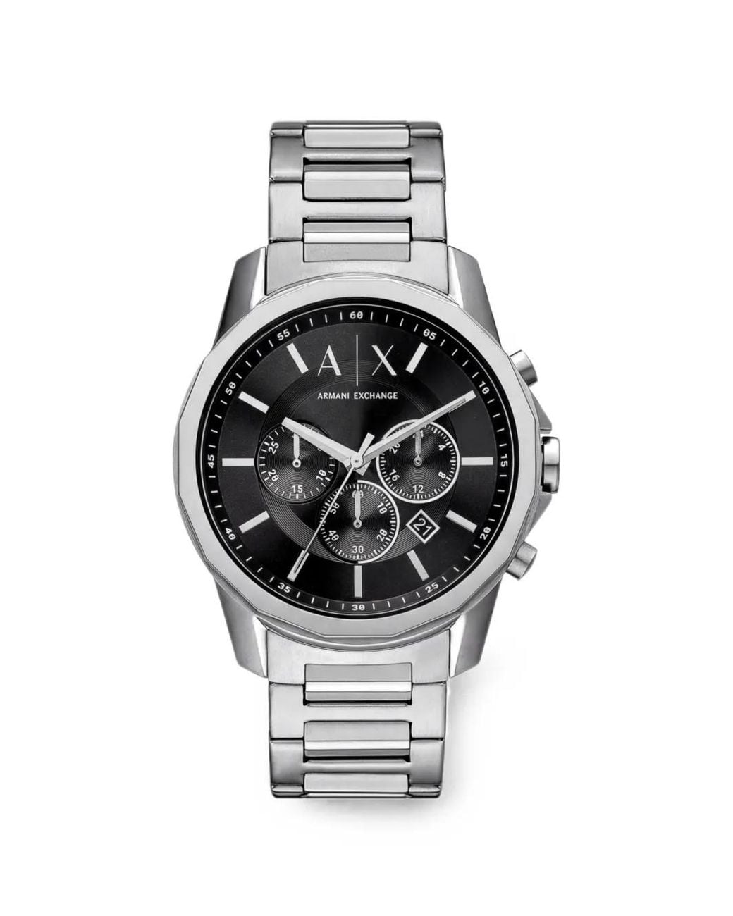 ARMANI EXCHANGE Gray Round-Shape 44Mm Watch for men