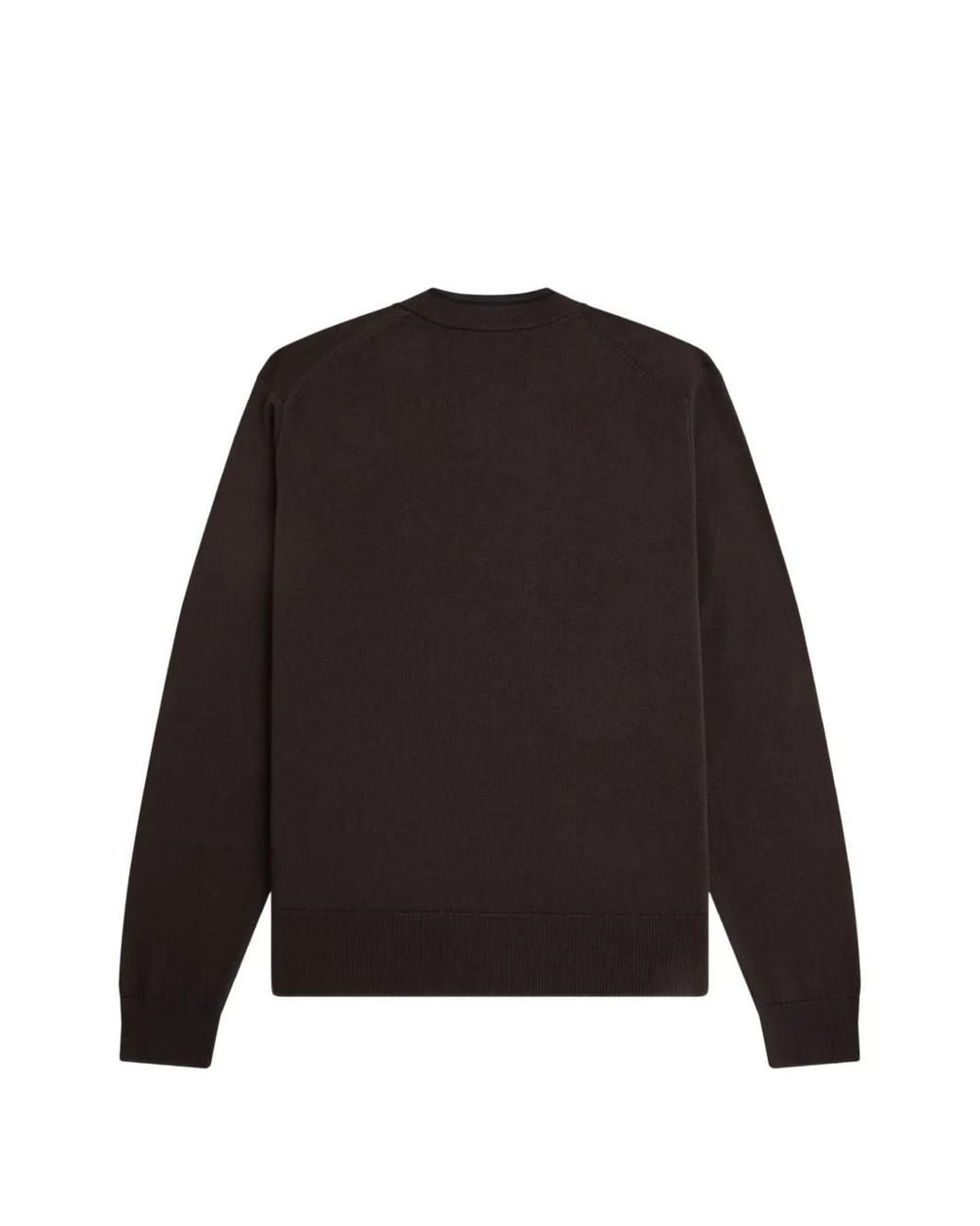 Fred Perry Black Tipping-Detail Logo-Embroidered Cardigan for men