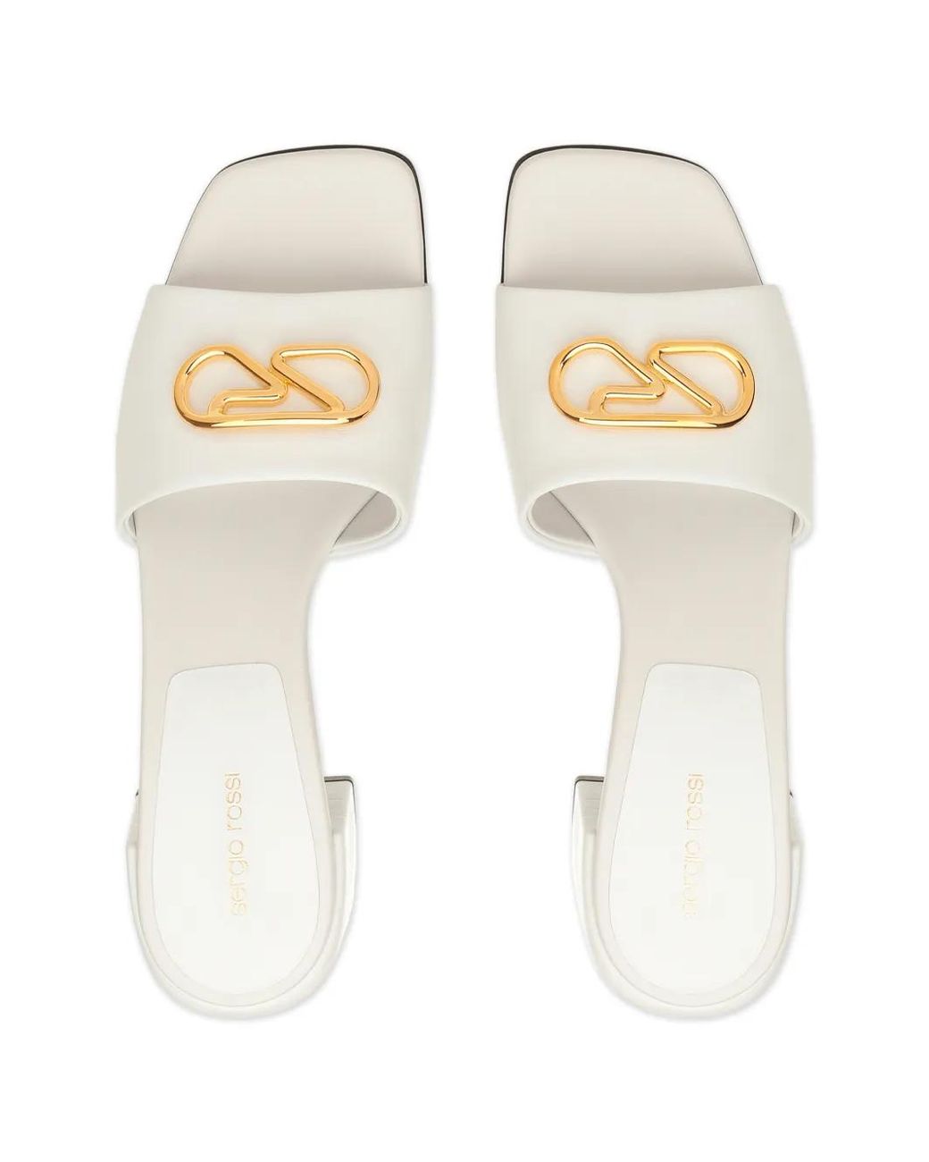 Sergio Rossi Natural 55Mm Surge Leather Mules