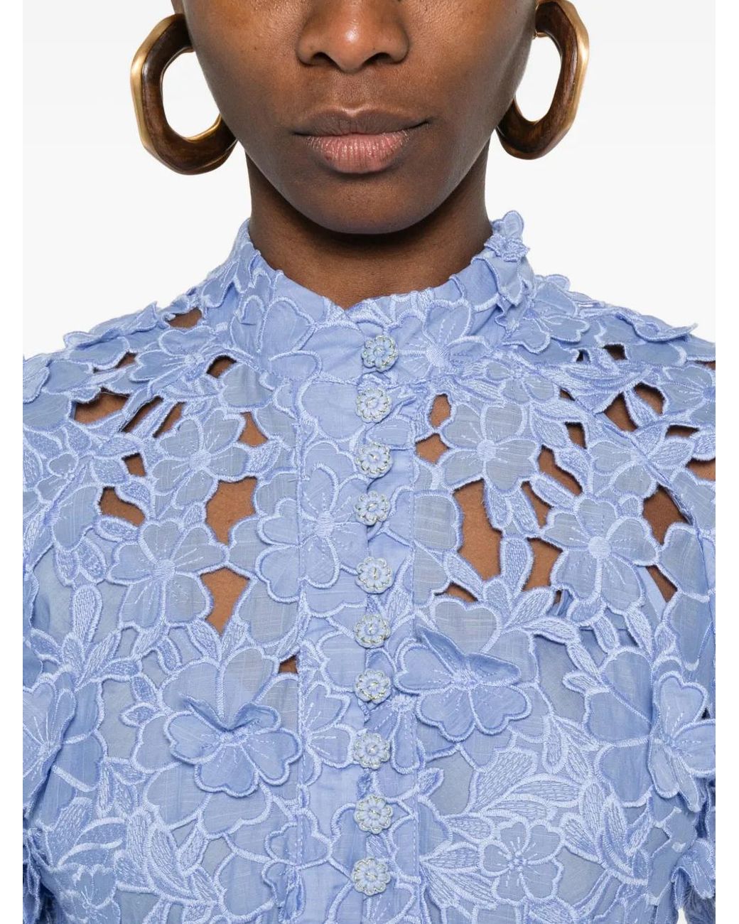 Zimmermann Blue Patience Long Sleeve Mini