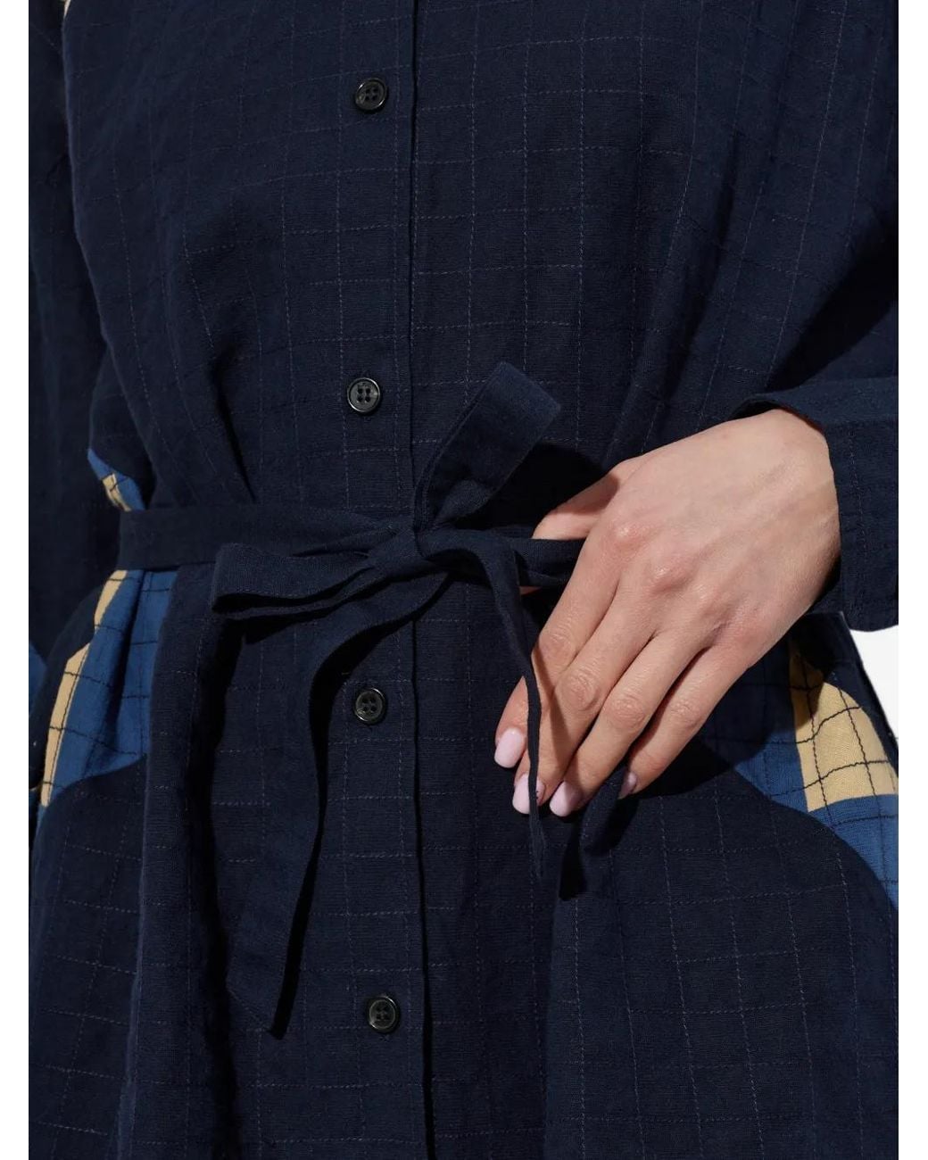 A.P.C. Blue Patchwork Shirt-Dress