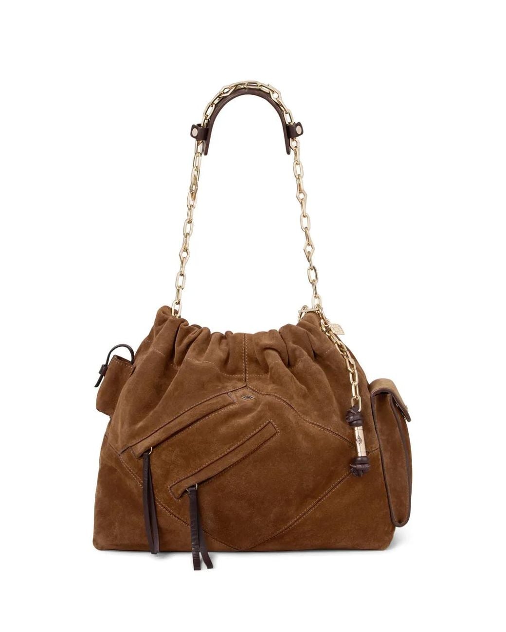 Ba&sh Brown June Chain-Link Shoulder Bag