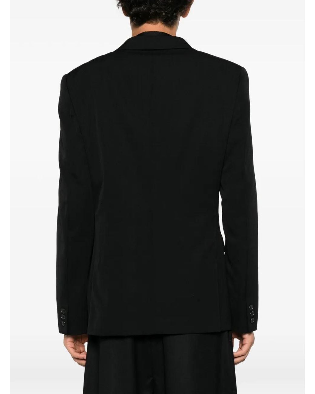 Comme des Garçons Black Double-Breasted Peaked-Lapel Jacket for men