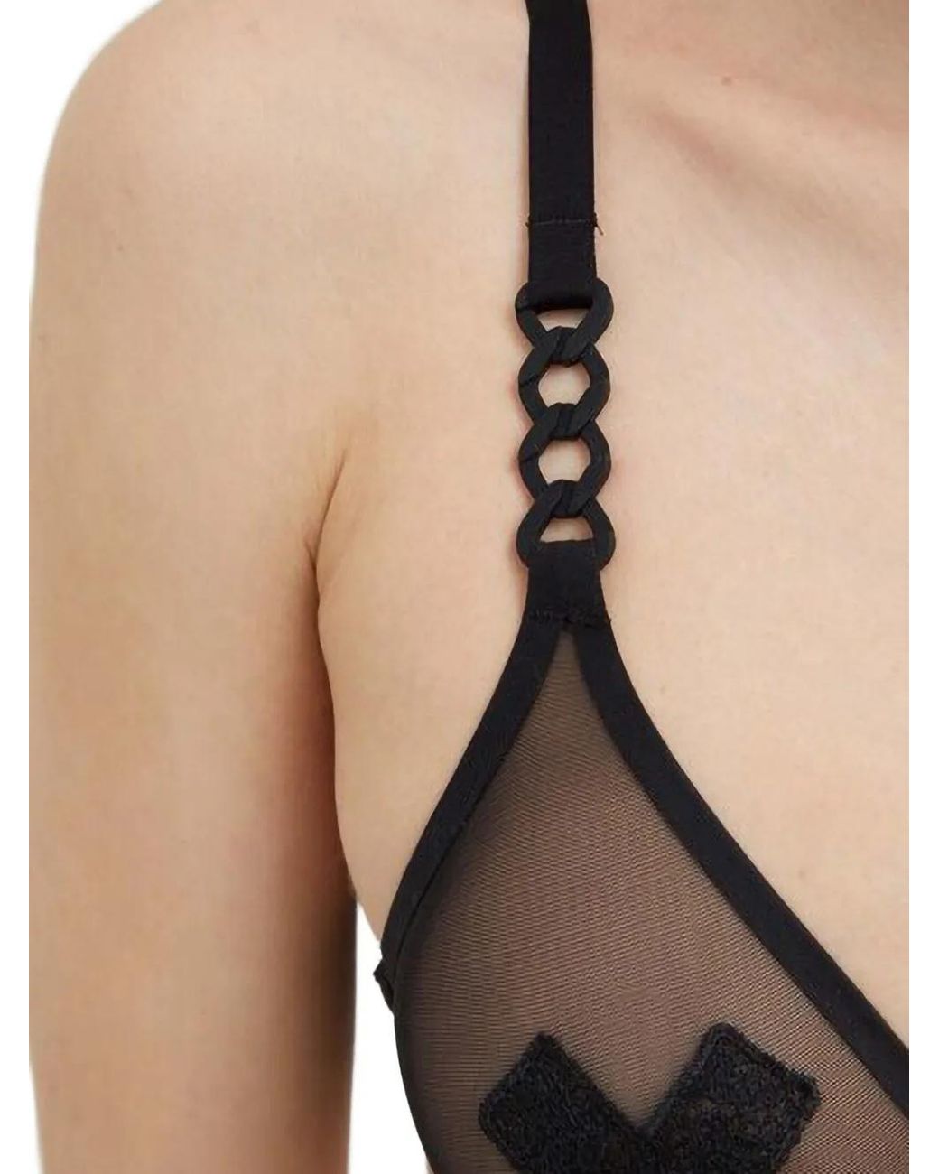Chantelle Black Sheer Cross-Patch Bra