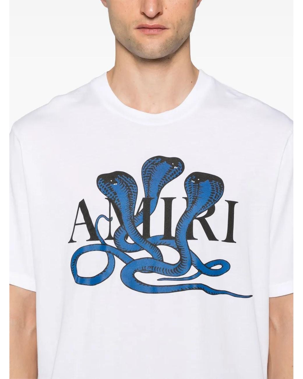 Amiri Blue Poison Snake Cotton T-Shirt for men