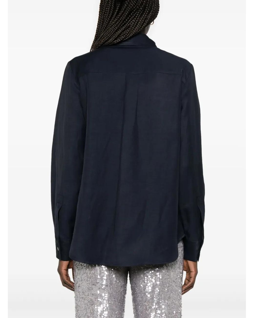 P.A.R.O.S.H. Blue Sequin-Embellished Shirt