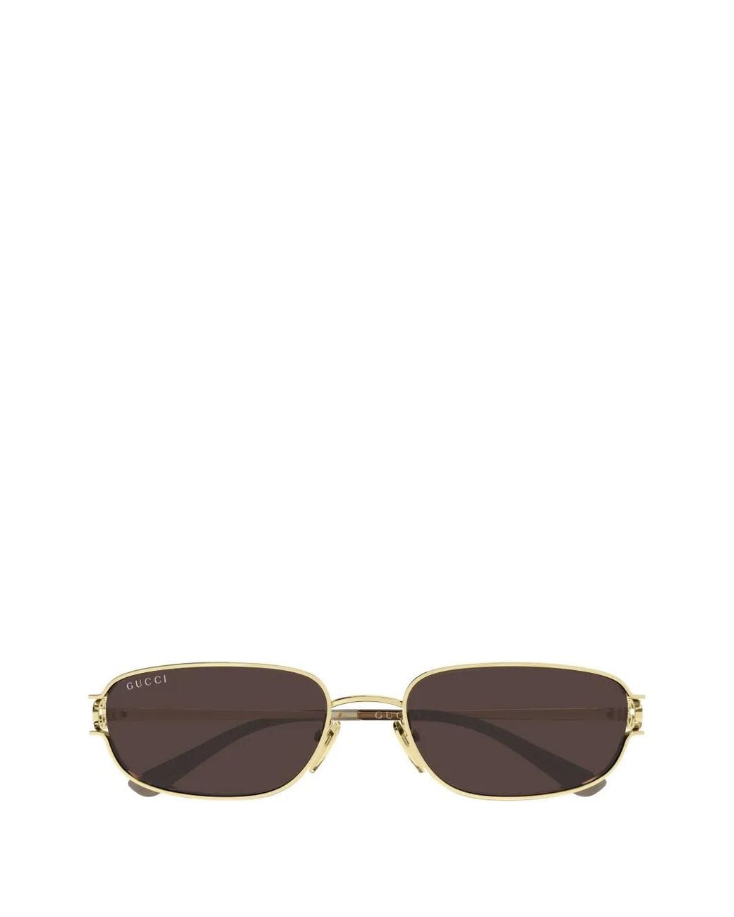 Gucci Metallic Rectangular-Frame Sunglasses