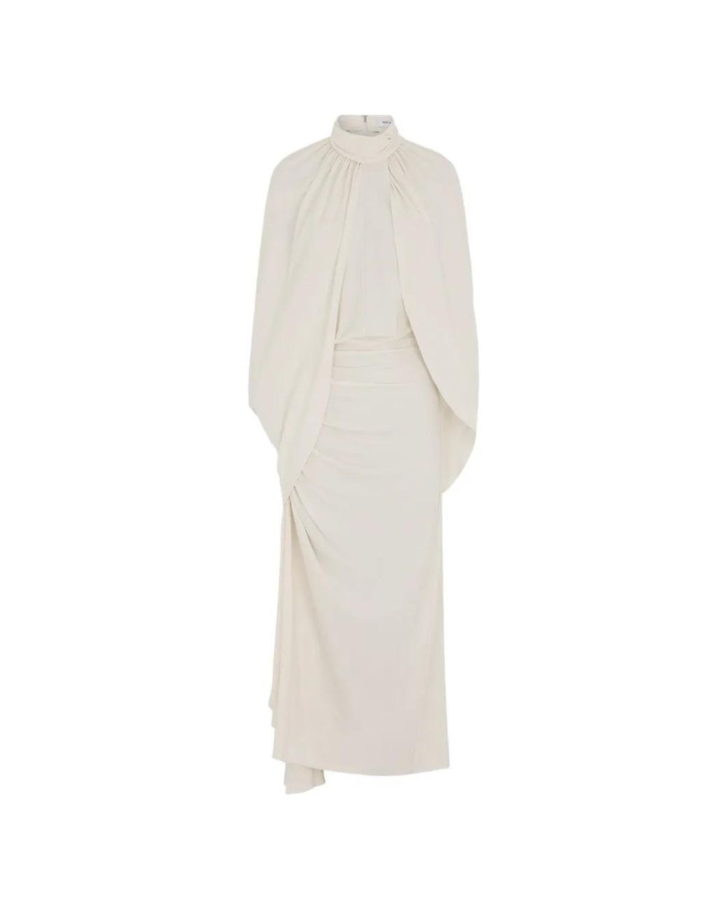 16Arlington White Dora Draped Jersey Midi Dress