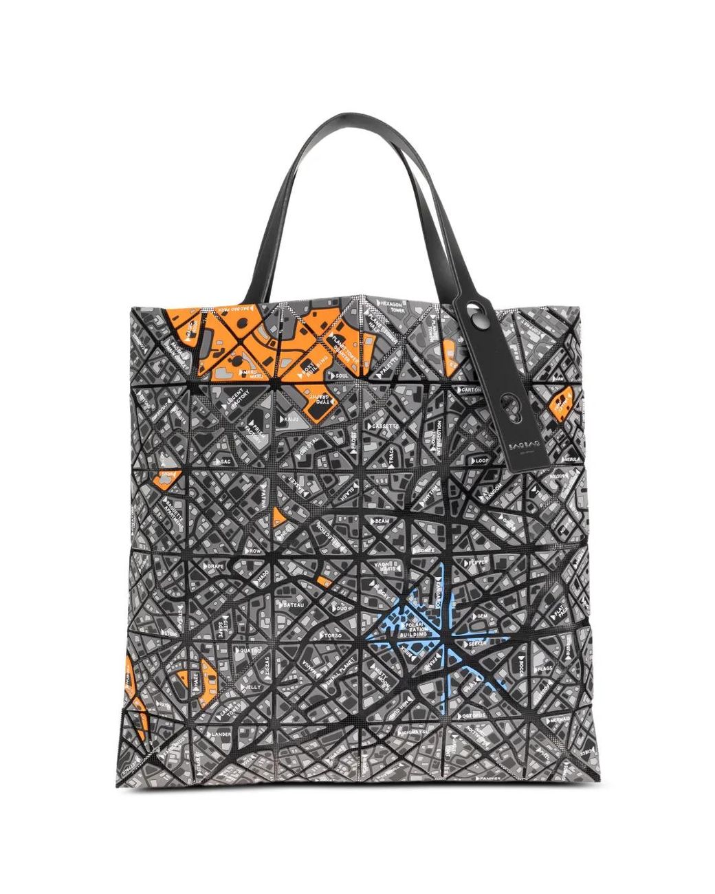 Issey Miyake Black Map Tote Bag