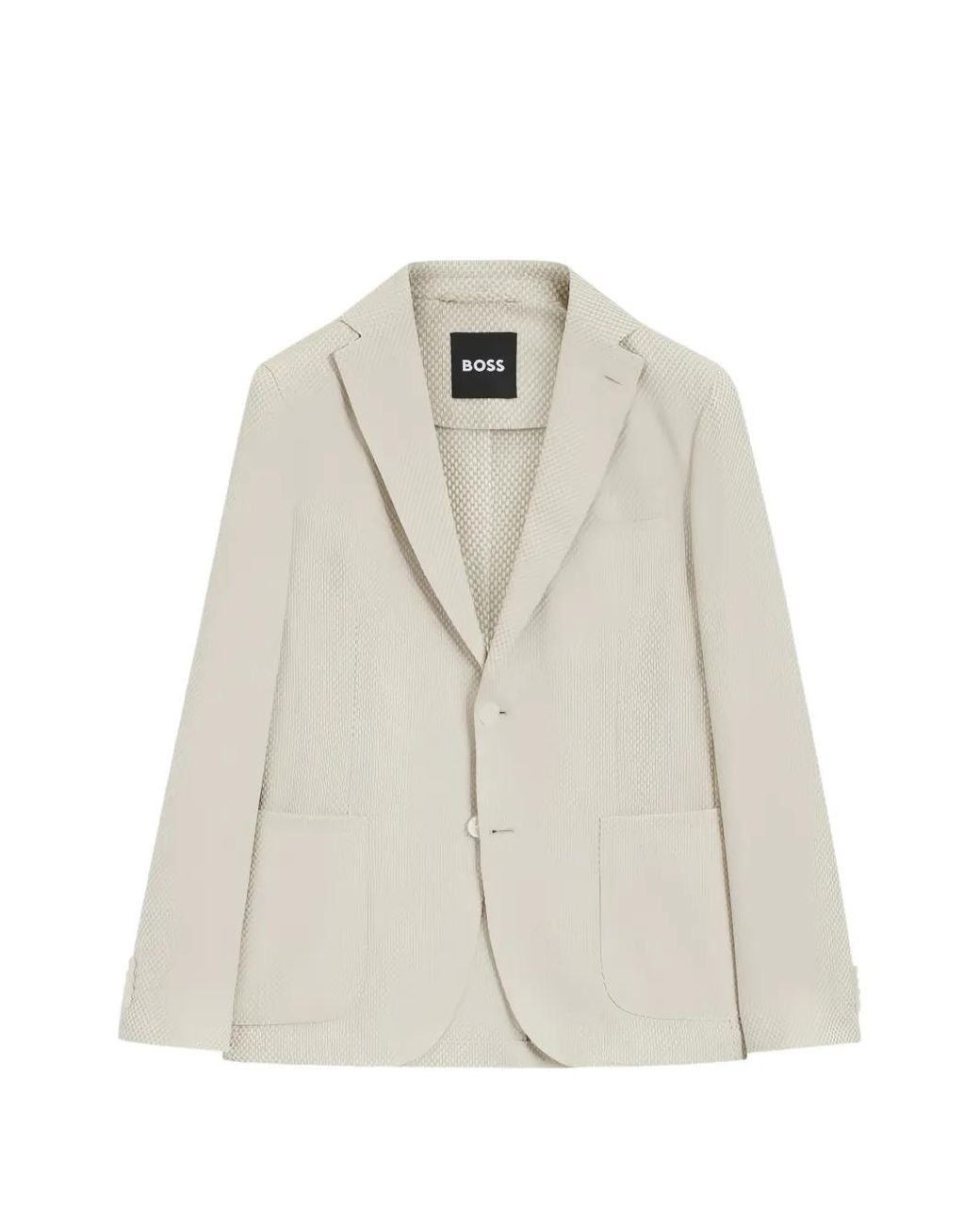 Boss White Patterned Slim-Fit Jacket for men
