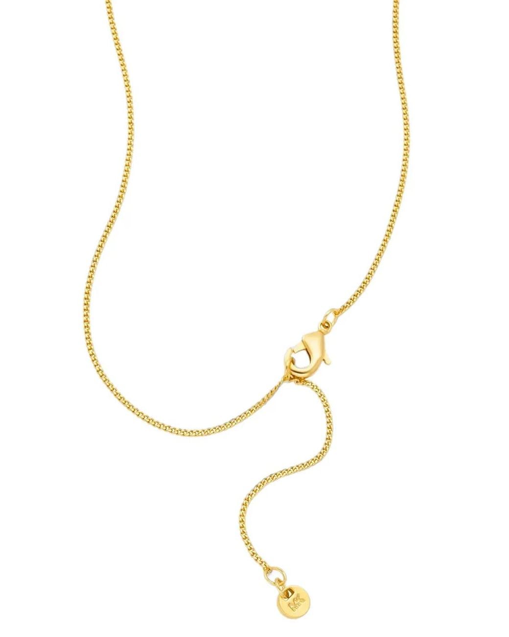 Michael Kors White Crystal-Pendant Curb-Chain Necklace