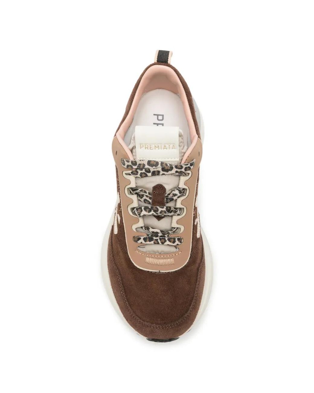 Premiata White Leopard-Print Suede Sneakers