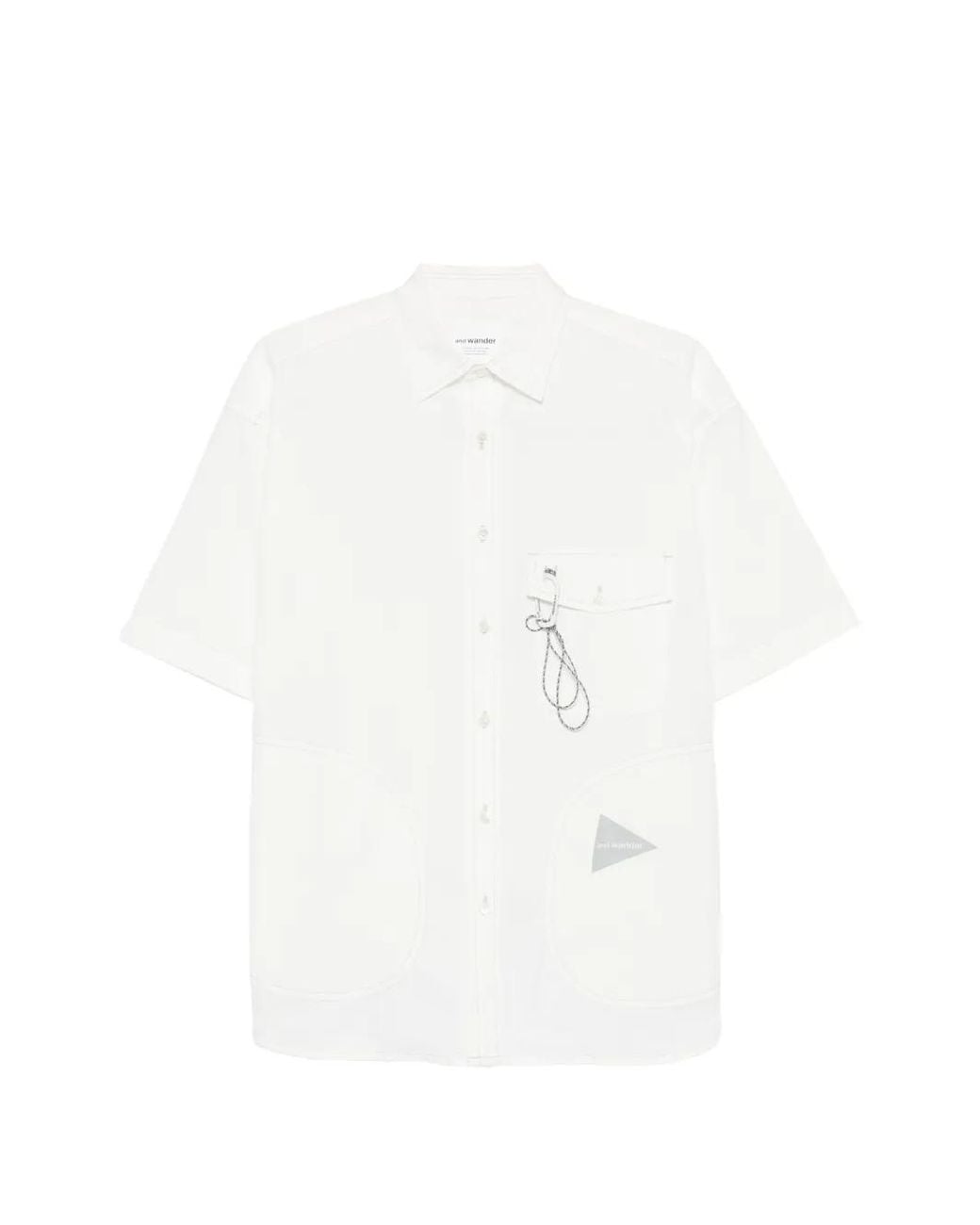 And Wander White Pocket Shirt for men