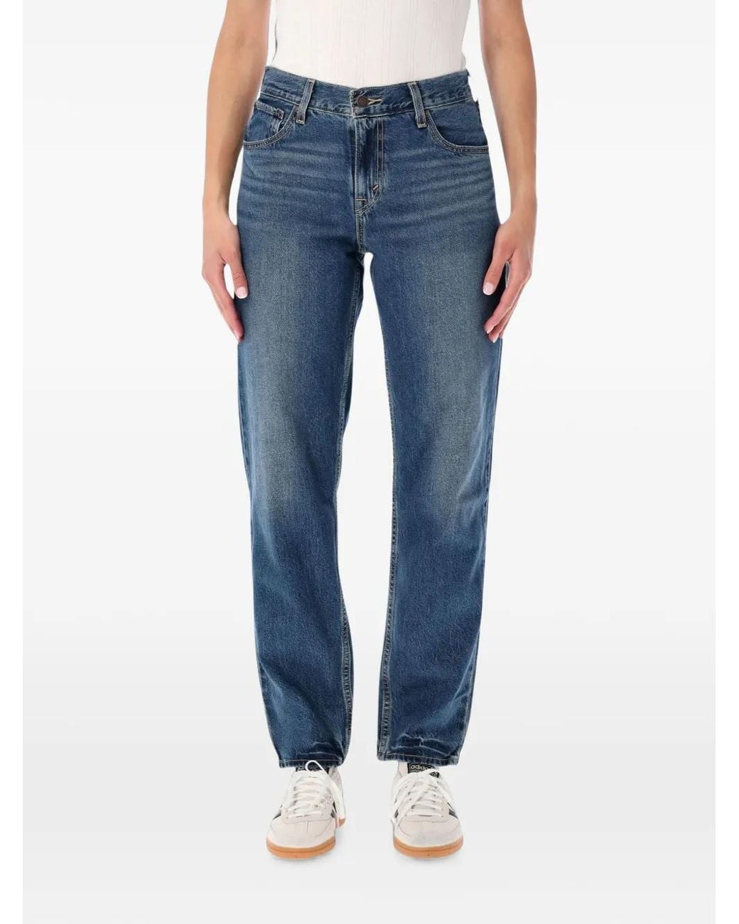 Levi's Blue Cinch-Back Straight-Leg Jeans