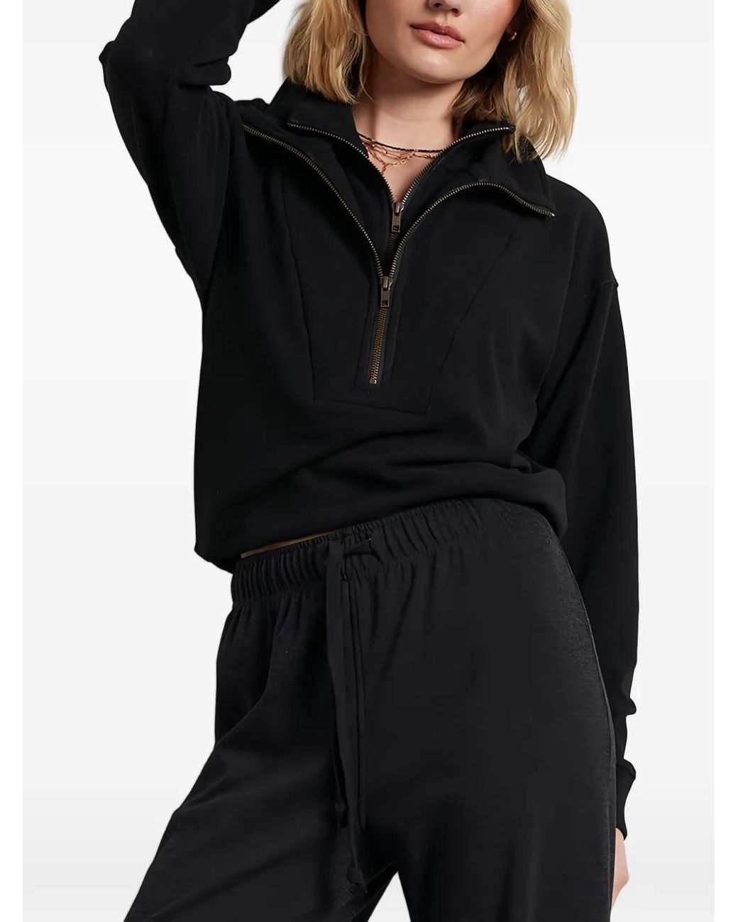 Bobi Black Half-Zip Sweatshirt