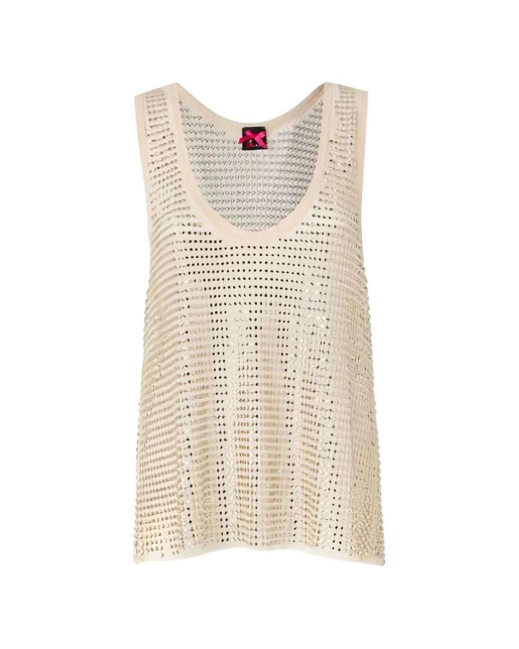 Pinko Natural Débardeur Dyane À Sequins Et Col Rond
