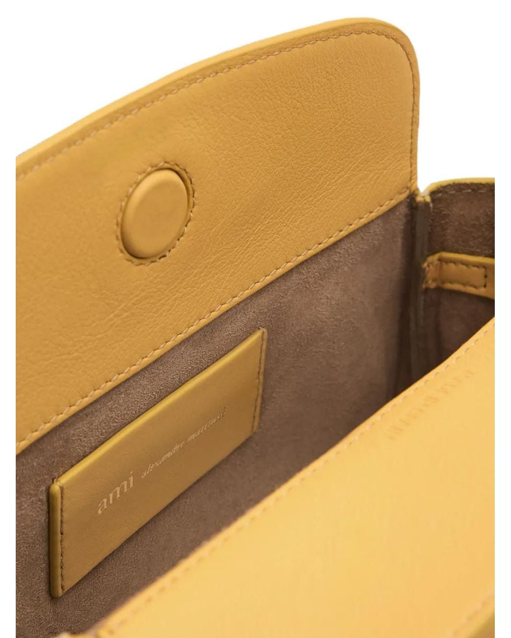 AMI Natural Mini Cow Leather Carrousel Bag