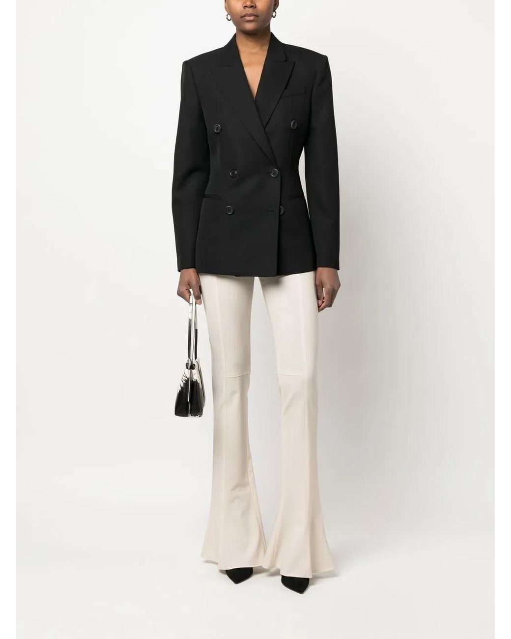 ARMARIUM Black Myra Double-Breasted Wool Blazer