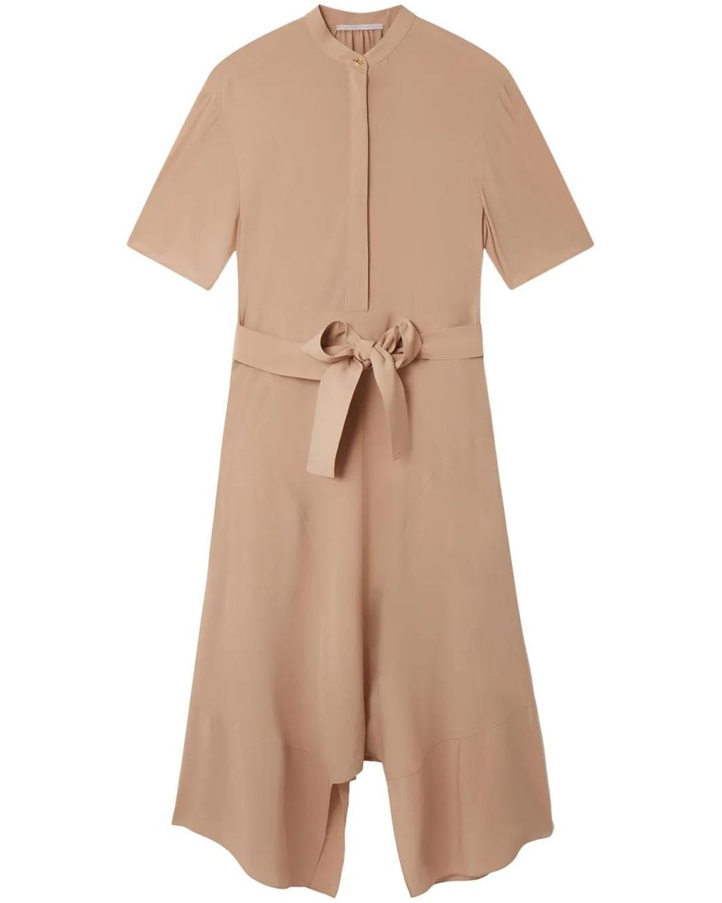 Stella McCartney Natural Silk Shirt Midi Dress