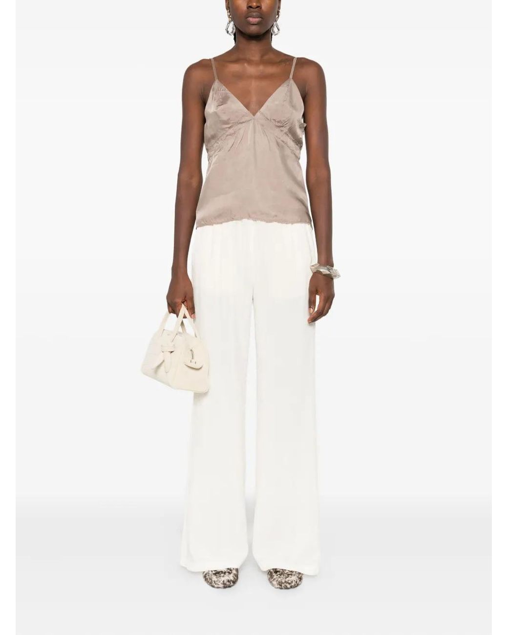 FEDERICO CINA Gray V-Neck Top
