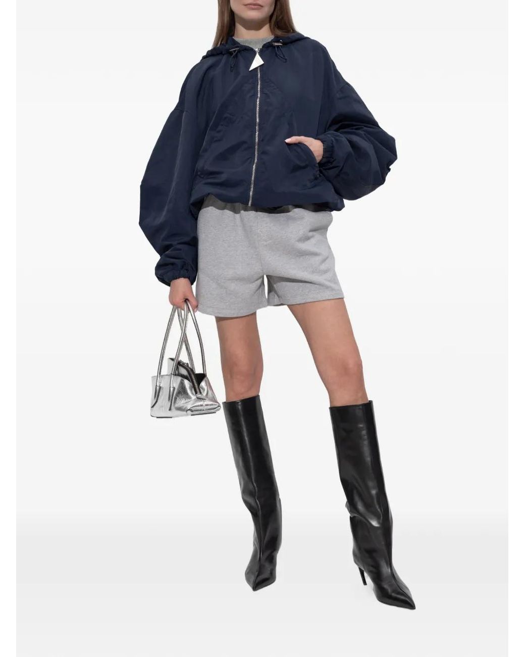 The Attico Gray Drawstring Shorts