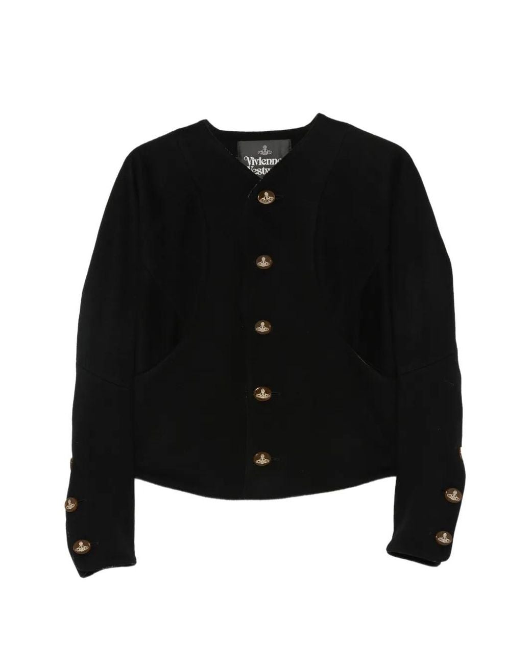 Vivienne Westwood Black Pourpoint Button-Fastening Fitted Jacket