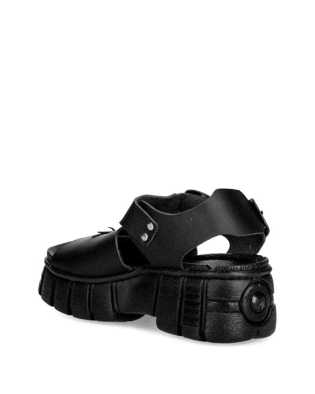 Sandalias con tira de hebilla New Rock de color Black