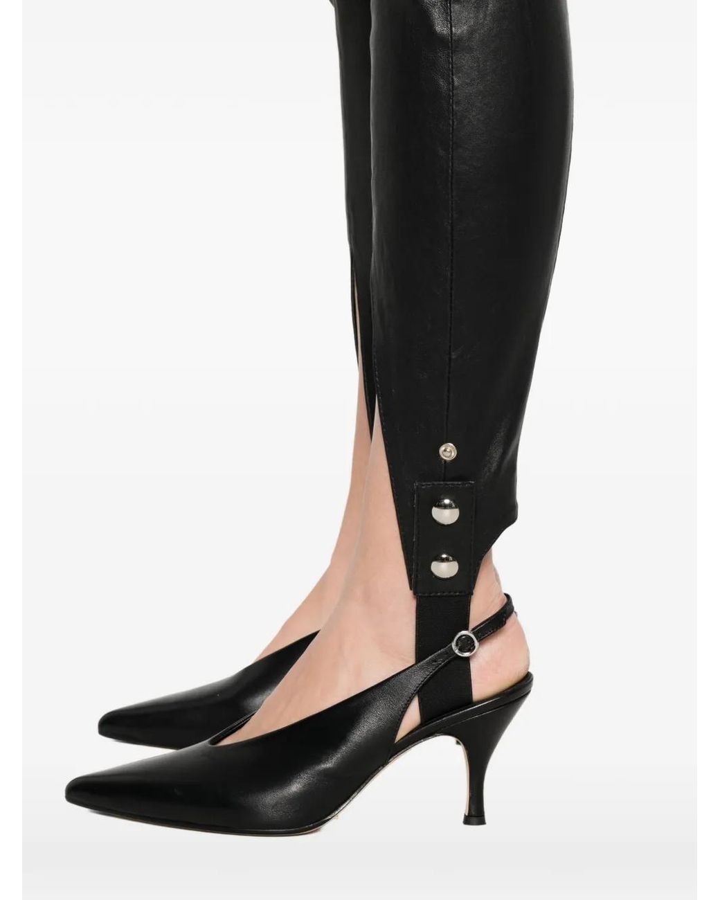 IRO Black Pantalon Abasto À Détails De Sous-Pieds