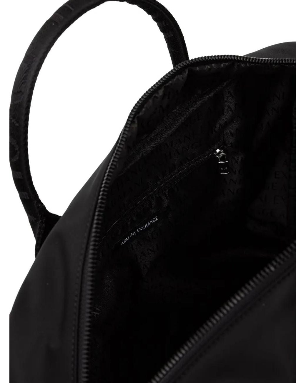 ARMANI EXCHANGE Black Logo-Plaque Laptop Bag for men